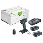 Festool TXS 18-Basic Akku Bohrschrauber 18 V 40 Nm Brushless + 2x Akku 3,0 Ah + Ladegerät + Systainer - Toolbrothers