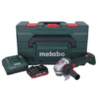 Metabo WB 18 LTX BL 15-125 Amoladora angular de batería Quick 18 V 125 mm sin escobillas + 1x batería 4,0 Ah + cargador + metaBOX