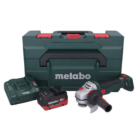 Metabo WB 18 LTX BL 15-125 Amoladora angular de batería Quick 18 V 125 mm sin escobillas + 1x batería 5,5 Ah + cargador + metaBOX