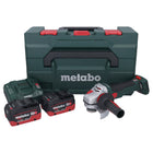 Metabo WB 18 LTX BL 15-125 Meuleuse d'angle sans fil rapide 18 V 125 mm brushless + 2x Batteries 5,5 Ah + Chargeur + metaBOX ( 601730660 )