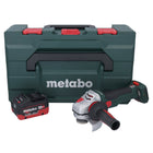 Metabo WB 18 LTX BL 15-125 Quick Meuleuse d'angle sans fil 18 V 125 mm Brushless + 1x batterie 8,0 Ah + metaBOX - sans chargeur