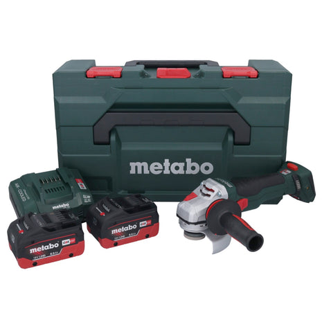 Metabo WB 18 LTX BL 15-125 Amoladora angular de batería Quick 18 V 125 mm sin escobillas + 2x batería 8,0 Ah + cargador + metaBOX