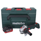 Metabo WB 18 LTX BL 15-125 Quick amoladora angular sin cable 18 V 125 mm sin escobillas + 1x batería recargable 10,0 Ah + metaBOX - sin cargador