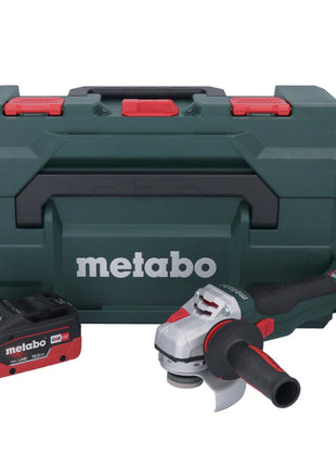 Metabo WB 18 LTX BL 15-125 Amoladora angular de batería Quick 18 V 125 mm sin escobillas + 1x batería 10,0 Ah + metaBOX - sin cargador