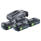 Festool Energie Set 4x BP 18 Li 3,0 C Akku 18 V 3,0 Ah / 3000 mAh Li-Ion ( 4x 577658 ) + TCL 6 Ladegerät ( 201135 ) - Toolbrothers