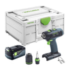 Festool T 18+3 Basic Akku Bohrschrauber 18 V 50 Nm Brushless + 1x Akku 5,0 Ah + Systainer - ohne Ladegerät - Toolbrothers