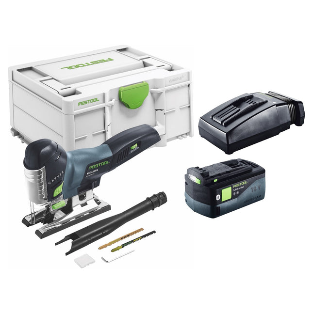 Festool CARVEX PSC 420-Basic Sierra de vaivén sin cable 18 V 120 mm sin cepillo + 1x batería 5,0 Ah + cargador + systainer