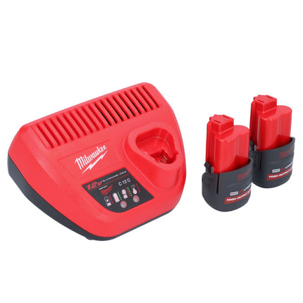 Pistola engrasadora sin cable Milwaukee M12 GG-252 12 V 562 bar + 2x batería recargable 2,5 Ah + cargador