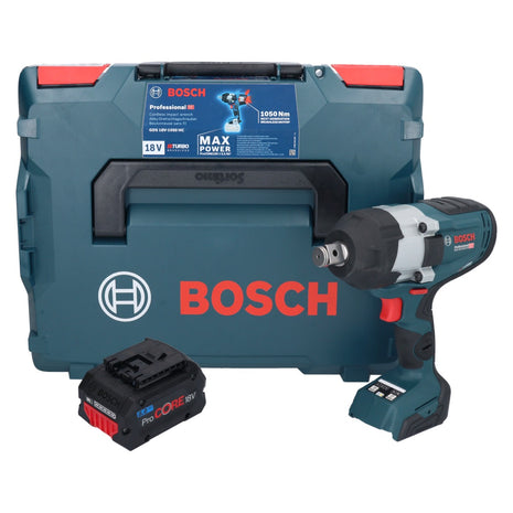 Bosch GDS 18V-1050 HC Visseuse à chocs sans fil 18 V 1050 Nm BITURBO Brushless + 1x batterie ProCORE 8,0 Ah + L-Boxx - sans chargeur