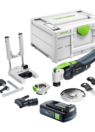 Festool VECTURO OSC 18 E-Basic Set Akku Oszillierer 18 V Starlock Max Brushless + 1x Akku 3,0 Ah + 7 tlg. Zubehör Set + Systainer - ohne Ladegerät - Toolbrothers