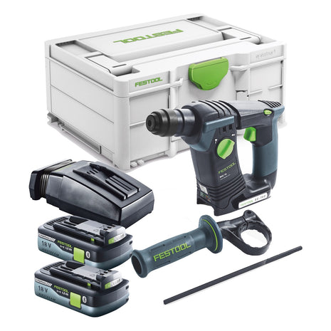 Festool BHC 18-Basic Akku Bohrhammer 18 V 1,8 J SDS Plus Brushless + 2x Akku 4,0 Ah + Ladegerät + Systainer - Toolbrothers