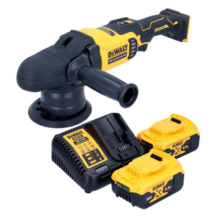 Pulidora excéntrica a batería DeWalt DCM 848 P2 18 V 125 mm sin escobillas + 2x baterías 5,0 Ah + cargador