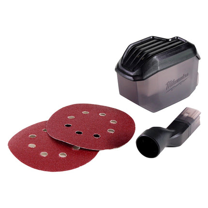 2x Set de lijado Toolbrothers TURTLE 125mm + Lijadora excéntrica a batería Milwaukee M18 BOS125-602 FC 18 V 125 mm + 2x batería 6,0 Ah + cargador