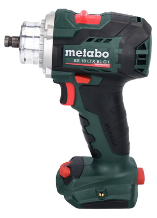 Taladro atornillador de batería Metabo BS 18 LTX BL QI 18 V 130 Nm sin escobillas (602359770) + 2 baterías de 5,5 Ah + cargador + adaptador dinamométrico PowerX3 + metaBOX