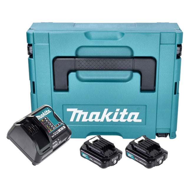 Makita Power Source Kit ( 197658-5 ) 2x BL 1021 B battery 12 V max. 2.0 Ah CXT + DC 10 SB charger + Makpac