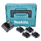 Makita Power Source Kit 4x BL 1021 B rechargeable battery 12 V max. 2.0 Ah CXT ( 4x 197396-9 ) + DC 10 SB charger ( 197363-4 ) + Makpac