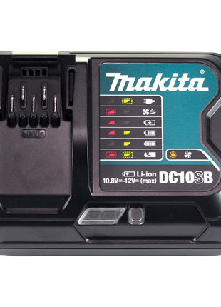 Zestaw Makita Power Source 4x akumulator BL 1021 B 12 V maks. 2,0 Ah CXT ( 4x 197396-9 ) + ładowarka DC 10 SB ( 197363-4 ) + Makpac