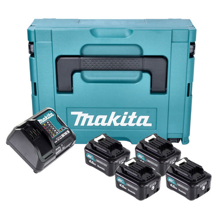 Makita Power Source Kit 4x BL 1041 B battery 12 V max. 4.0 Ah CXT ( 4x 197406-2 ) + DC 10 SB charger ( 197363-4 ) + Makpac