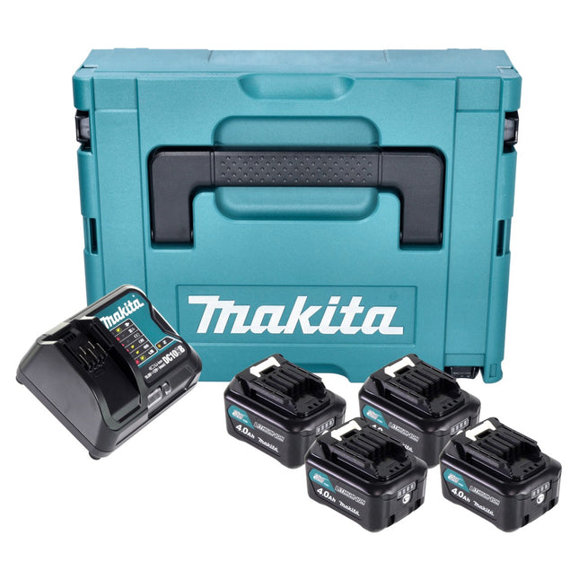 Makita Power Source Kit 4x BL 1041 B battery 12 V max. 4.0 Ah CXT ( 4x 197406-2 ) + DC 10 SB charger ( 197363-4 ) + Makpac