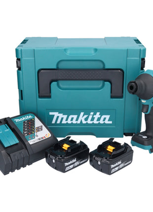 Makita DAS 180 RGJ Akku Gebläse 18 V Brushless + 2x Akku 6,0 Ah + Ladegerät + Makpac - Toolbrothers