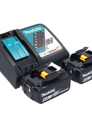 Makita DHP 484 RGB Akku Schlagbohrschrauber 18 V 54 Nm Brushless Schwarz + 2x Akku 6,0 Ah + Ladegerät - Toolbrothers