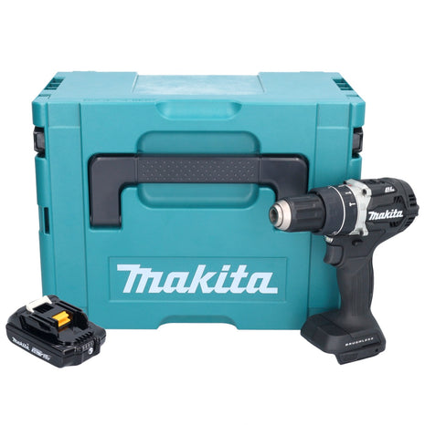 Makita DHP 484 A1JB taladro percutor inalámbrico 18 V 54 Nm sin escobillas negro + 1x batería 2,0 Ah + Makpac - sin cargador