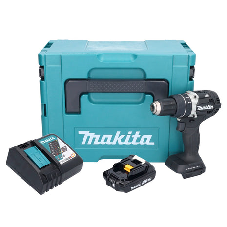 Makita DHP 484 RA1JB Perceuse-visseuse à percussion sans fil 18 V 54 Nm Brushless noir + 1x batterie 2,0 Ah + chargeur + Makpac