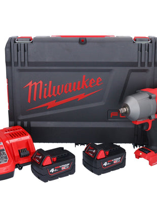 Milwaukee M18 ONEFHIWF12-402X Llave de impacto inalámbrica 18 V 1356 Nm 1/2" sin escobillas + 2x batería 4,0 Ah + cargador + caja HD