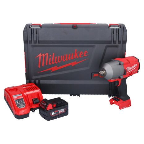 Clé à chocs sans fil Milwaukee M18 ONEFHIWF12-501X 18 V 1356 Nm 1/2" brushless + 1x batterie 5,0 Ah + chargeur + boîtier HD