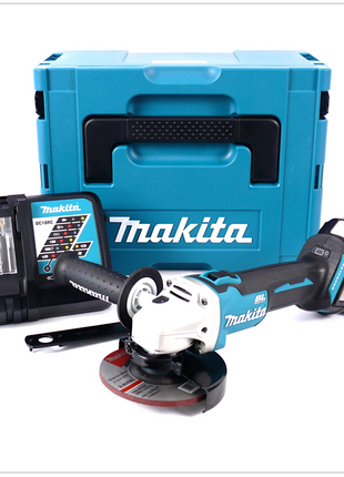 Makita DGA 504 RY1J Akku Winkelschleifer 18V 125mm Brushless + 1x Akku 1,5Ah + Ladegerät + Makpac - Toolbrothers