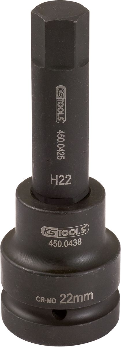 KS TOOLS Vaso con punta de impacto de 1", vaso hexagonal, largo, 30 mm ( 450.0496 )