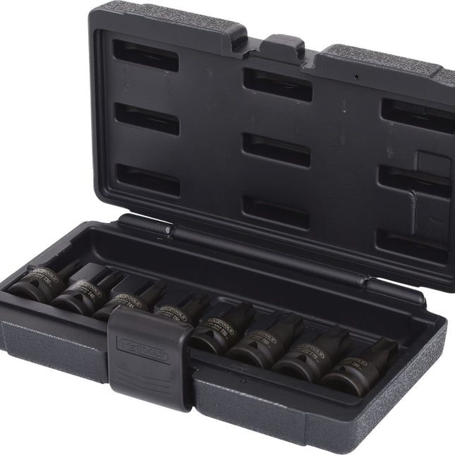 KS TOOLS 1/2" Kraft-Bit-Stecknuss-Satz Torx, 8-tlg, T30-T80, kurz ( 515.1107 ) - Toolbrothers