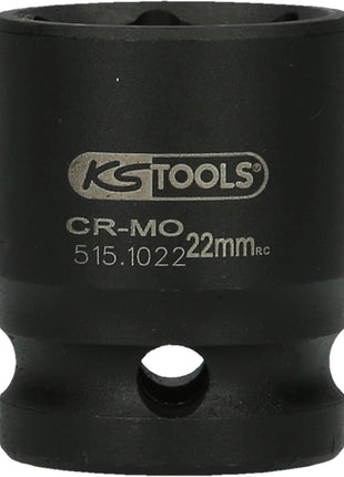 KS TOOLS 1/2" Sechskant-Kraft-Stecknuss, kurz, 22mm ( 515.1022 ) - Toolbrothers