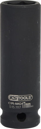 KS TOOLS Llave de vaso de impacto hexagonal 1/2', larga, 17 mm ( 515.1117 )