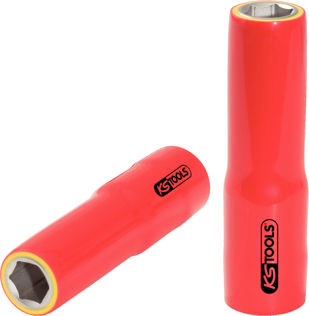 KS TOOLS Llave de vaso de 1/2' con aislamiento protector, larga, 14 mm ( 117.1338 )