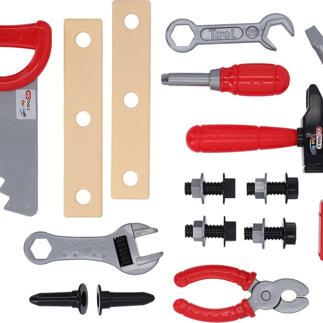 KS TOOLS Kinder Werkzeug-Satz mit Werkzeugkoffer, 21-tlg ( 100203 ) - Toolbrothers