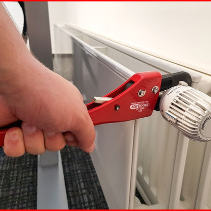 KS TOOLS Einhand-Ratschen-Rohrzange mit verstellbarem Kopf  ( 111.3540 ) - Toolbrothers