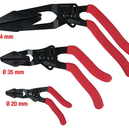 KS TOOLS Stufenloser Schlauch-Abklemm-Zangen-Satz, abgewinkelt, 3-tlg ( 115.5010 ) - Toolbrothers