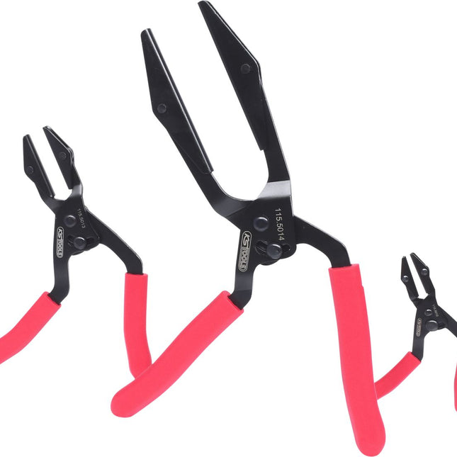 KS TOOLS Stufenloser Schlauch-Abklemm-Zangen-Satz, abgewinkelt, 3-tlg ( 115.5010 ) - Toolbrothers