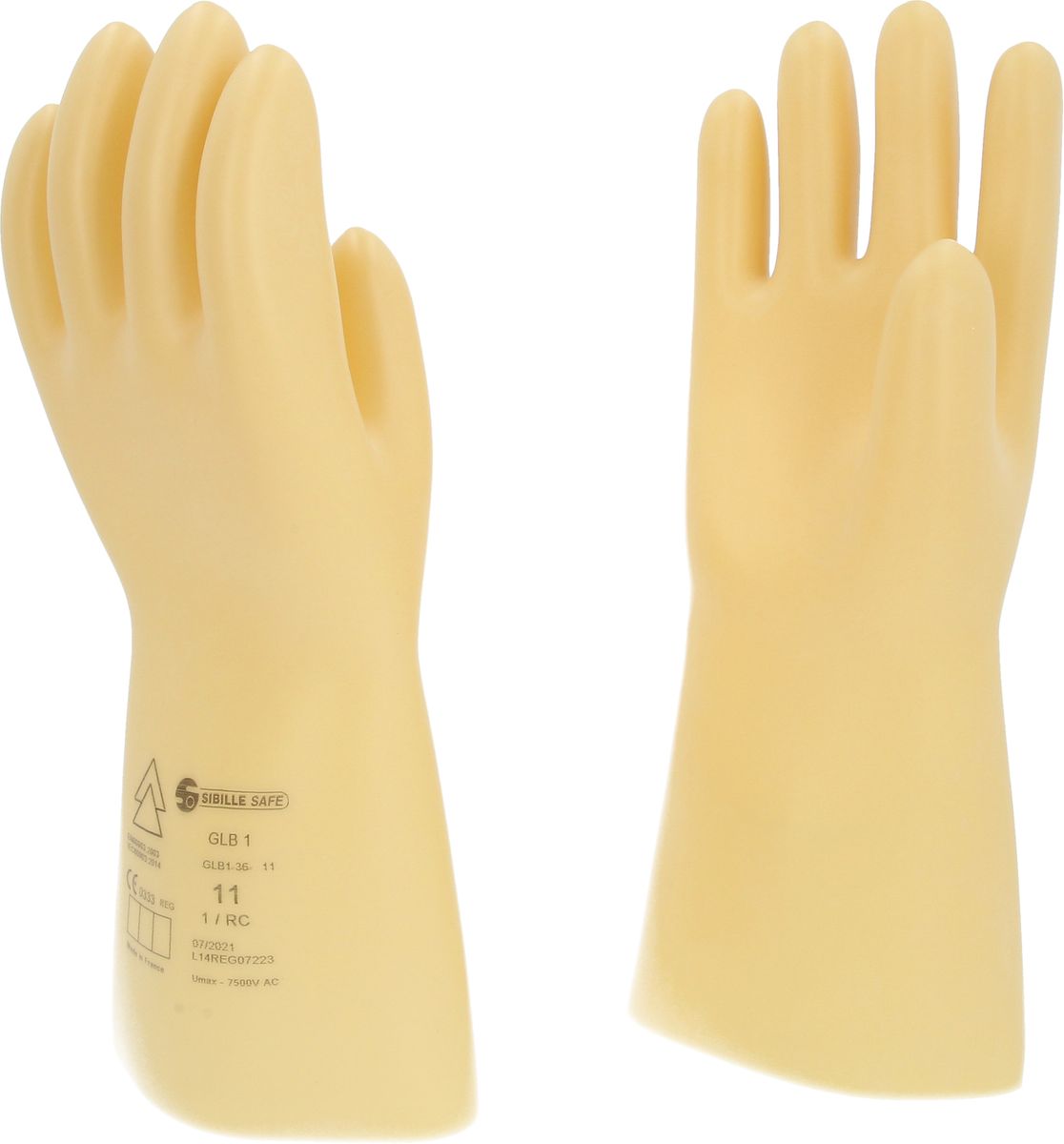 KS TOOLS Elektriker-Schutzhandschuh mit Schutzisolierung, Größe 11, Klasse 1, weiß ( 117.0055 )