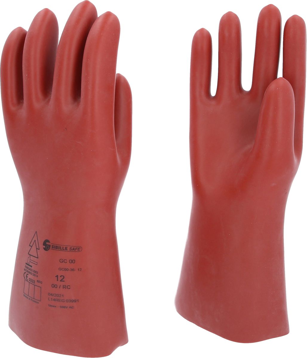 KS TOOLS Guante protector de electricista con protección mecánica, talla 12, clase 00, rojo ( 117.0068 )