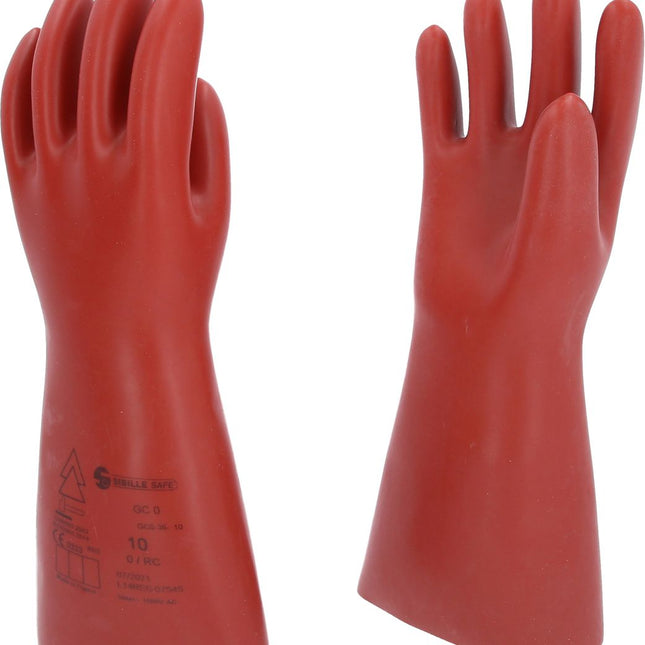 KS TOOLS Guante protector de electricista con protección mecánica, talla 10, clase 0, rojo ( 117.0069 )