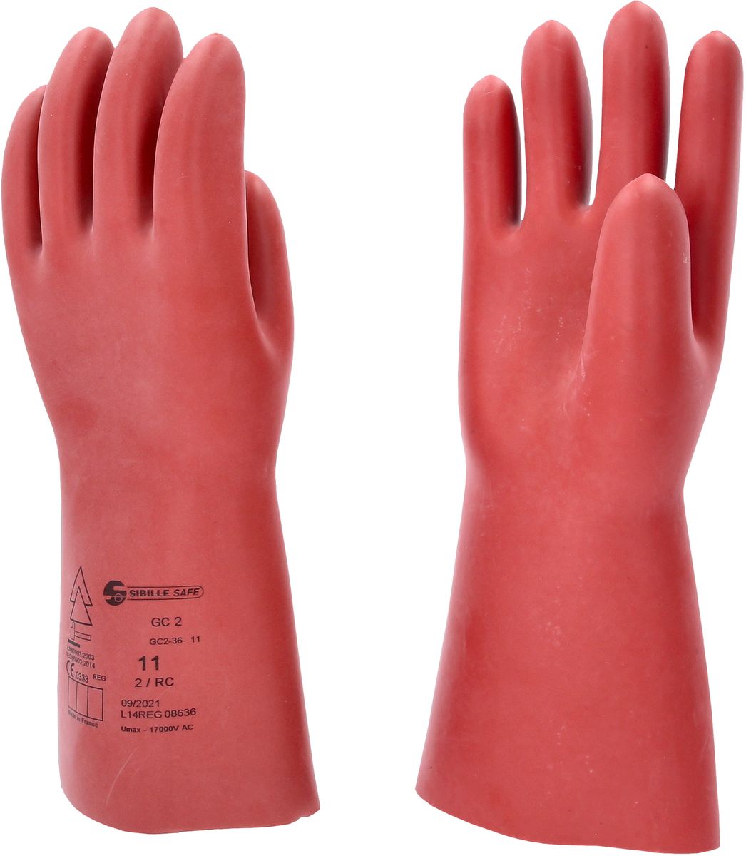 KS TOOLS Guante protector de electricista con protección mecánica, talla 11, clase 2, rojo ( 117.0076 )