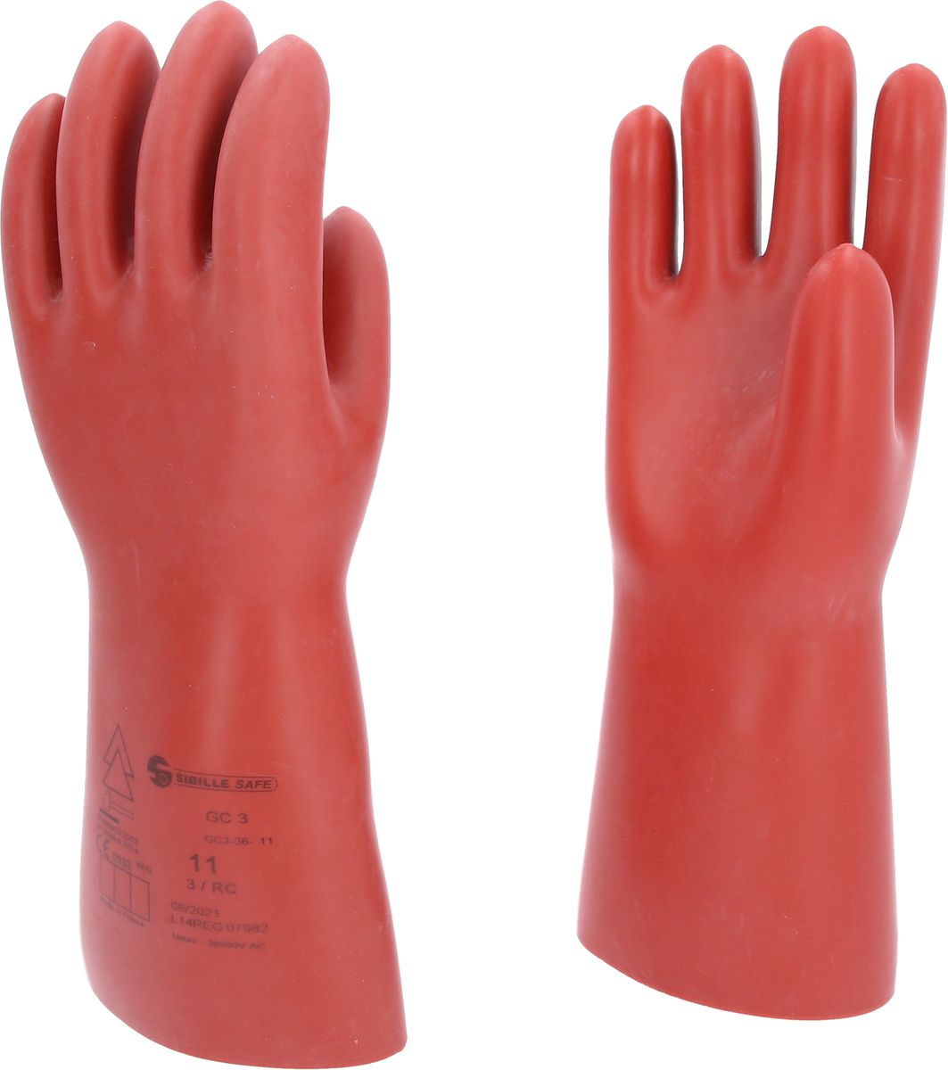 KS TOOLS Guante protector de electricista con protección mecánica, talla 11, clase 3, rojo ( 117.0079 )