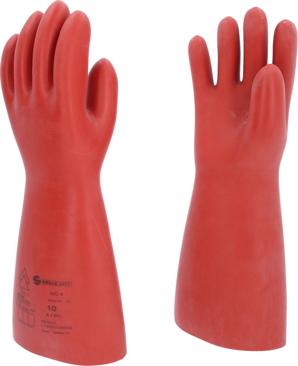 KS TOOLS Guante protector de electricista con protección mecánica, talla 10, clase 4, rojo ( 117.0081 )
