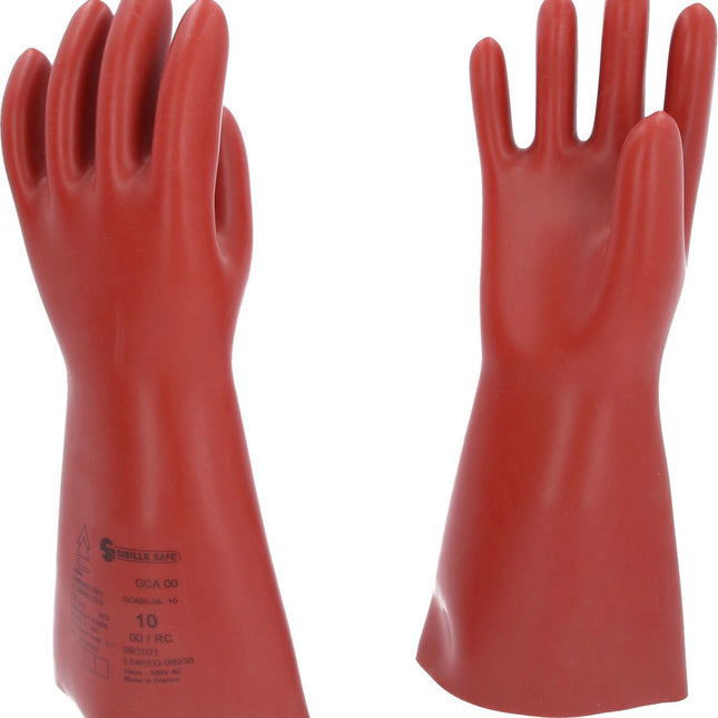 KS TOOLS Guante protector de electricista con protección mecánica y térmica, talla 10, clase 00, rojo ( 117.0084 )