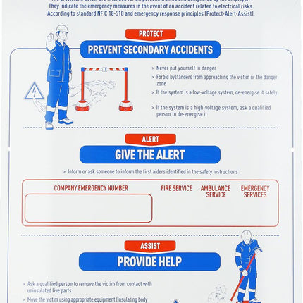 KS TOOLS Cartel de primeros auxilios en caso de electrocución  ( 117.0171 )