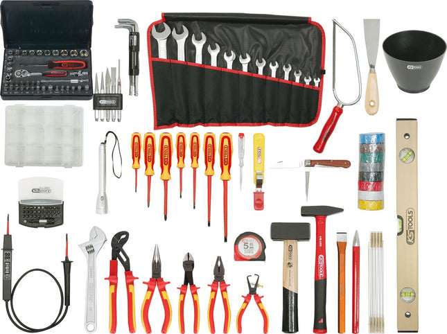 KS TOOLS Cassetta portautensili p.elettricista Premium,132 pzsacca in nylon ( 117.0190 )