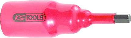 KS TOOLS Llave de vaso con punta de 3/8' y aislamiento protector para tornillos con encastre hexagonal, corta, 6 mm ( 117.1737 )