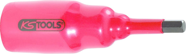 KS TOOLS Llave de vaso con punta de 3/8' y aislamiento protector para tornillos con encastre hexagonal, corta, 6 mm ( 117.1737 )
